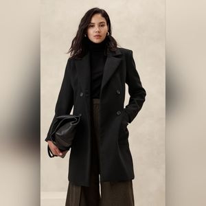 Banana Republic Factory 'Classic Coat' M Black New!